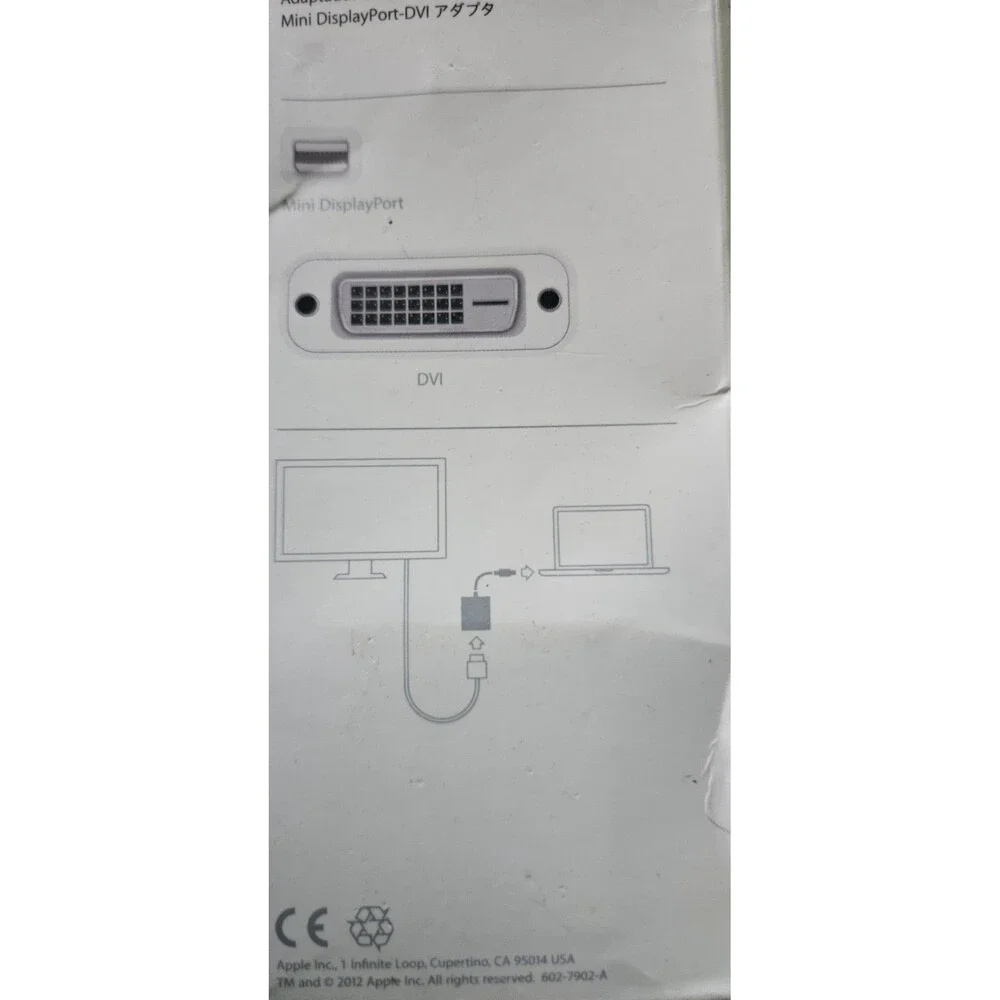 Apple A1305 Mini DisplayPort to DVI Adapter OEM Original White Open Box